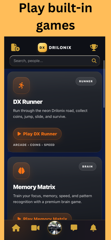 Play games built into Drilonix