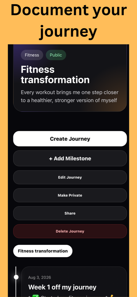 Document goals and milestones with DX Journey