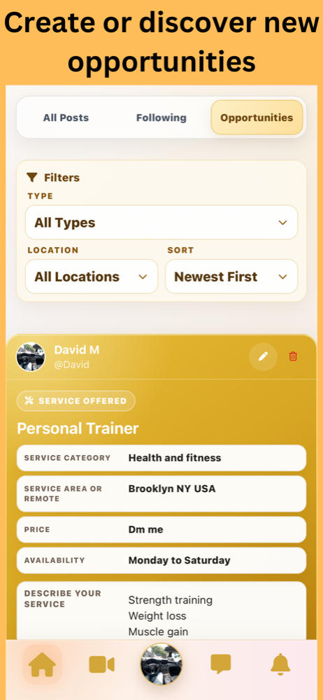 Create and discover opportunities on Drilonix