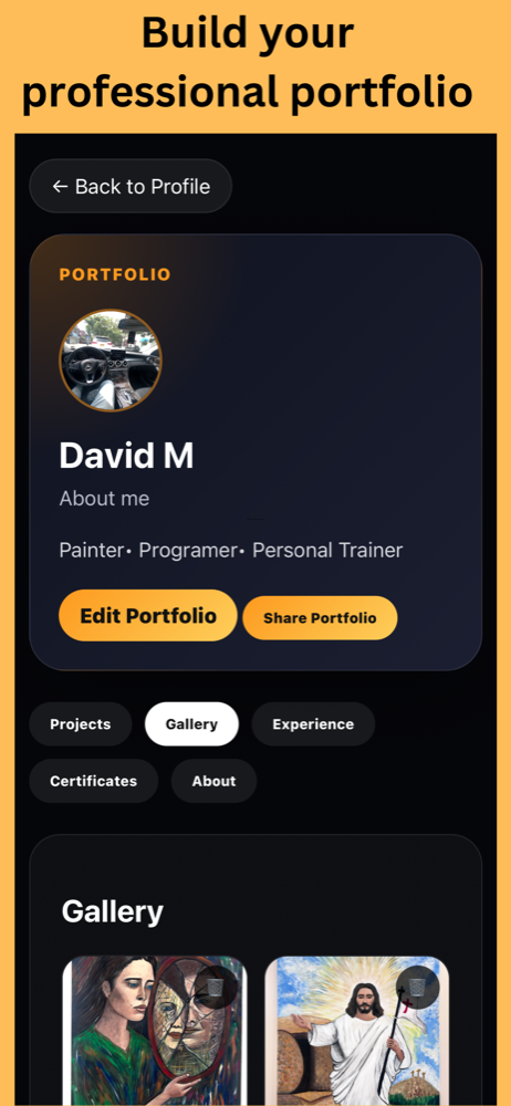 Build a professional portfolio on Drilonix